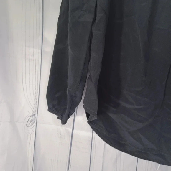 J.Crew 100% silk black long sleeve blouse - Picture 6 of 10